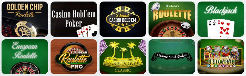 Jeux de table à Eclipse Casino